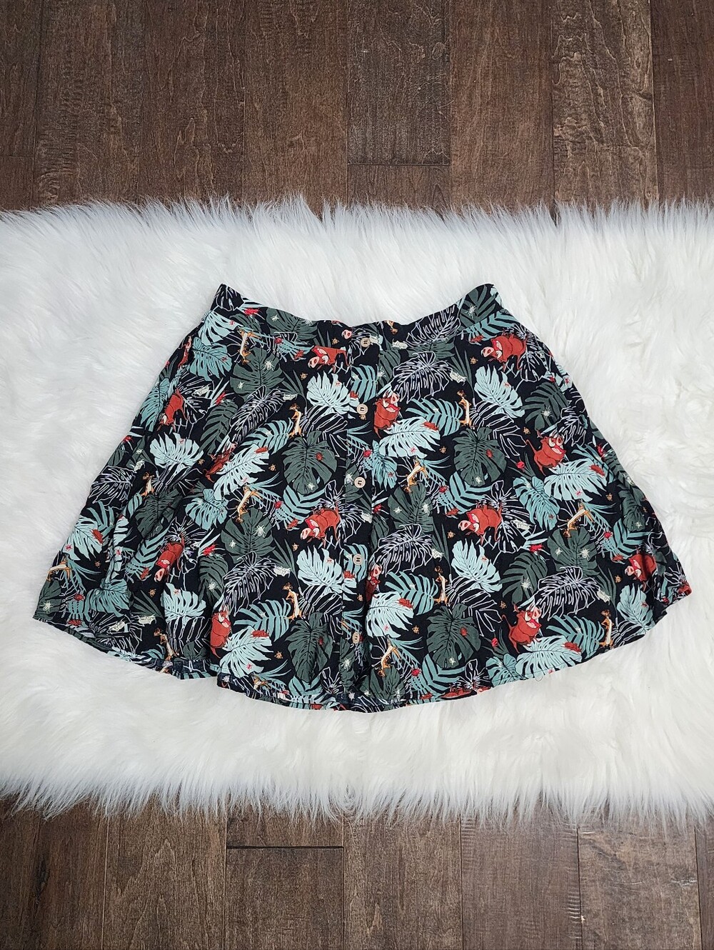 Disney Her Universe Lion King Timon Pumbaa Tropical Skirt Pockets Medium